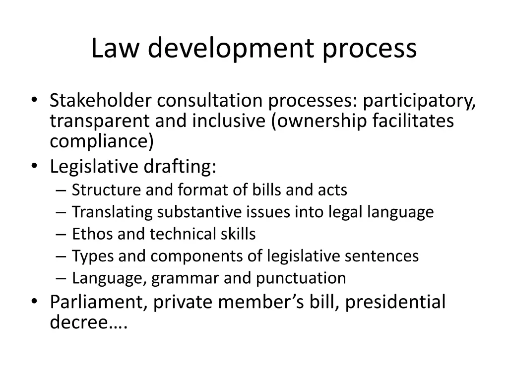 law development process