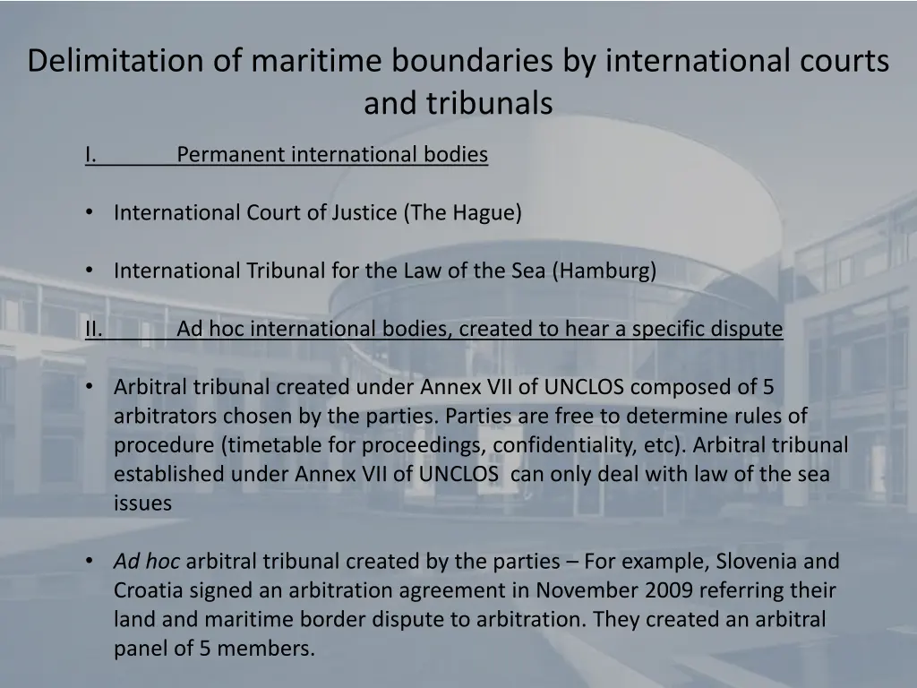 delimitation of maritime boundaries