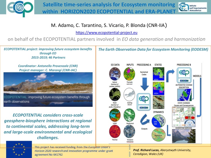 satellite time series analysis for ecosystem