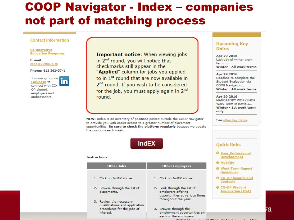 coop navigator index companies not part