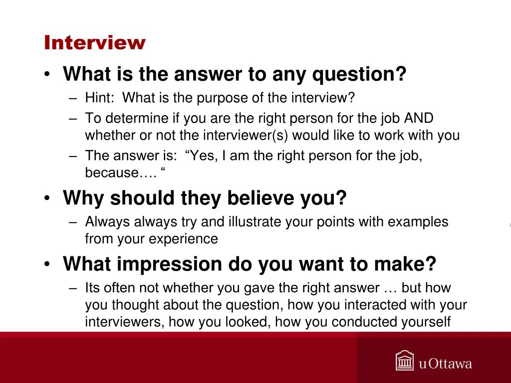 interview what is the answer to any question hint