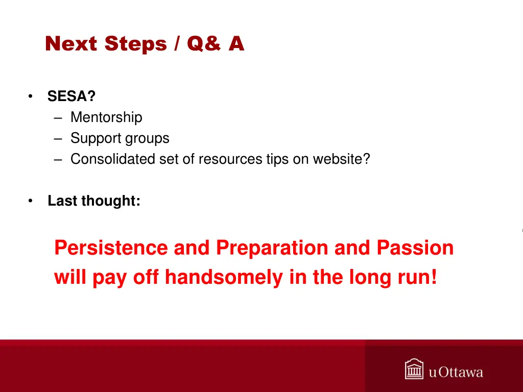 next steps q a