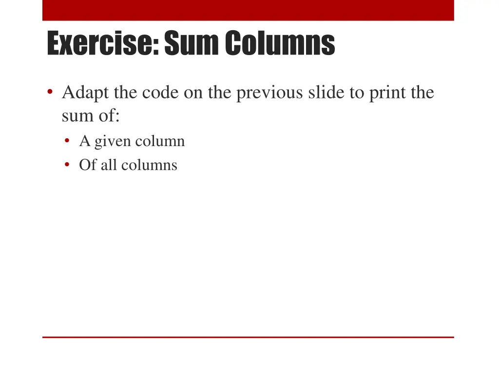 exercise sum columns