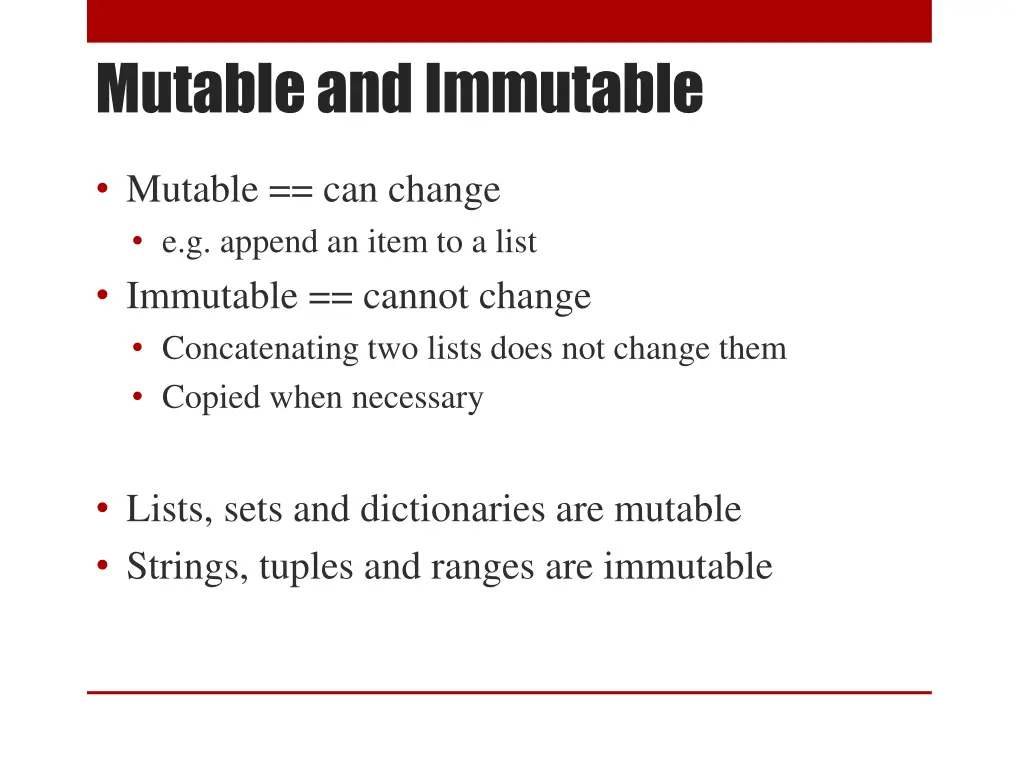 mutable and immutable