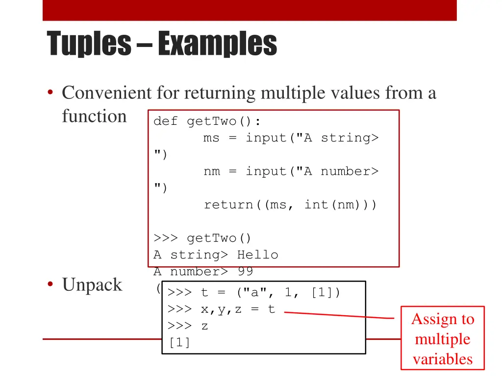 tuples examples