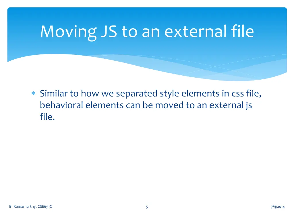 moving js to an external file