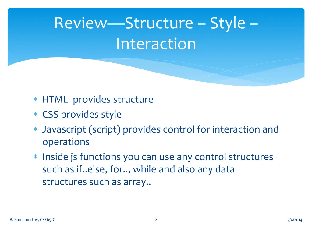 review structure style interaction