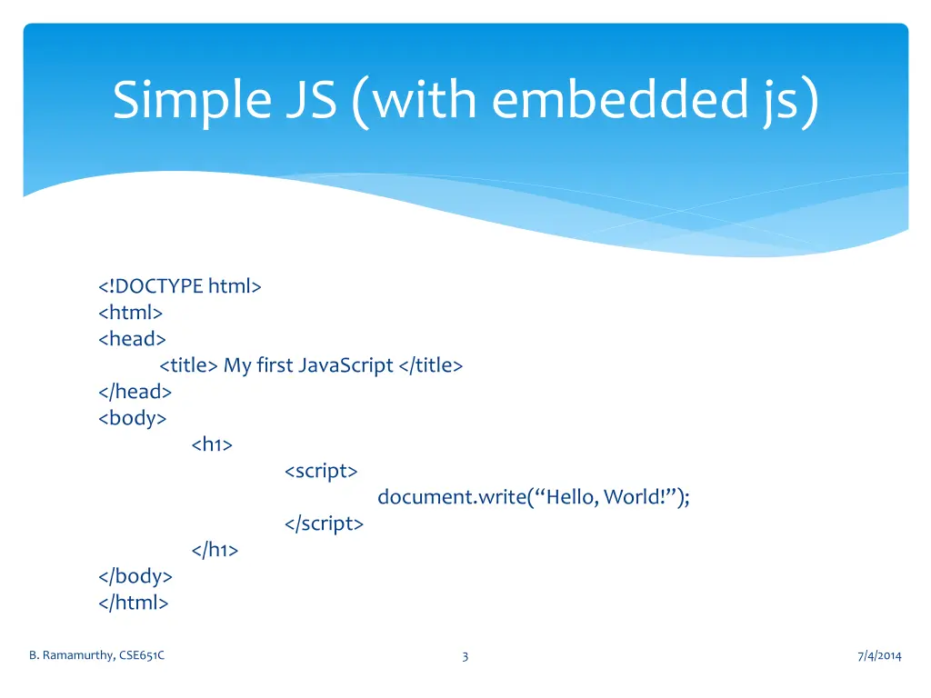 simple js with embedded js