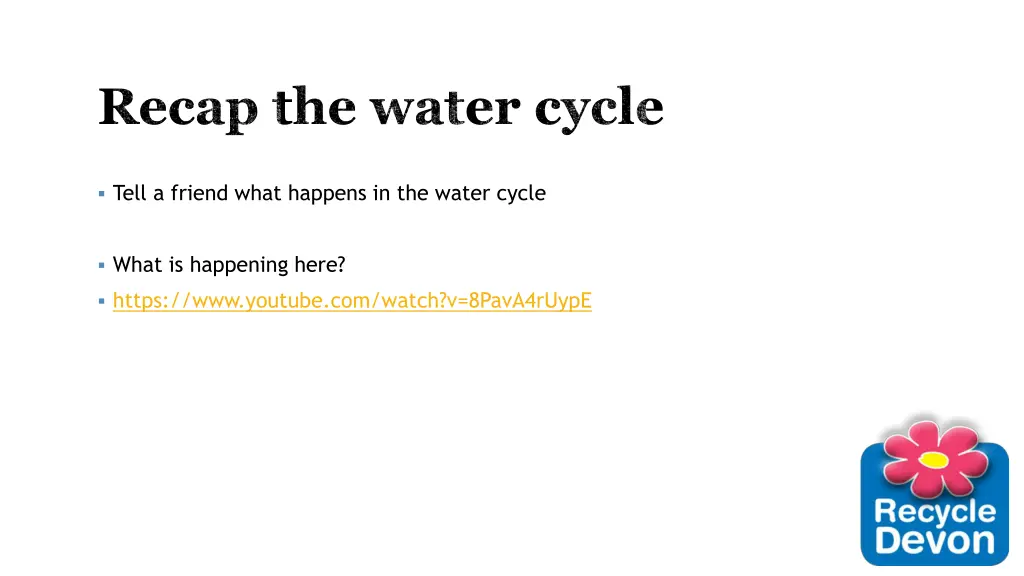 recap the water cycle