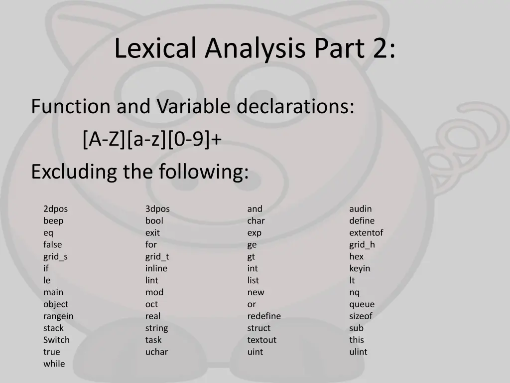 lexical analysis part 2