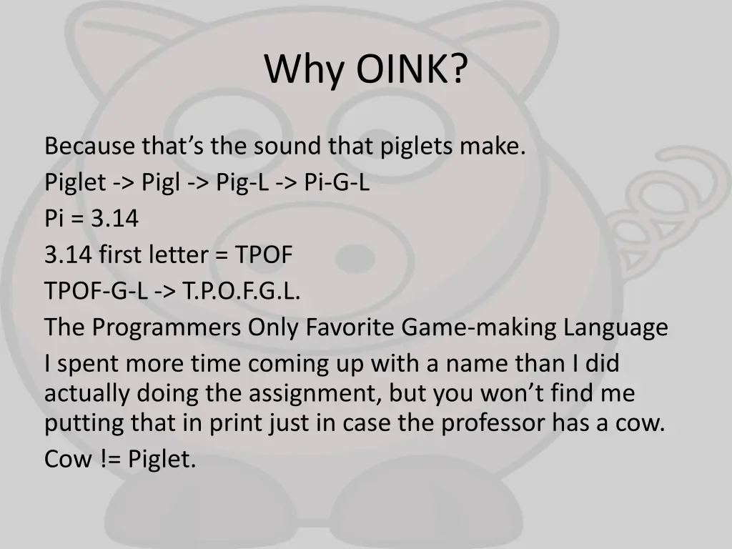 why oink