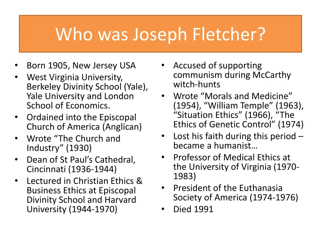 who was joseph fletcher