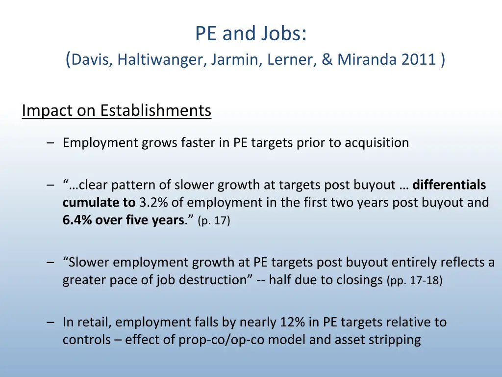 pe and jobs