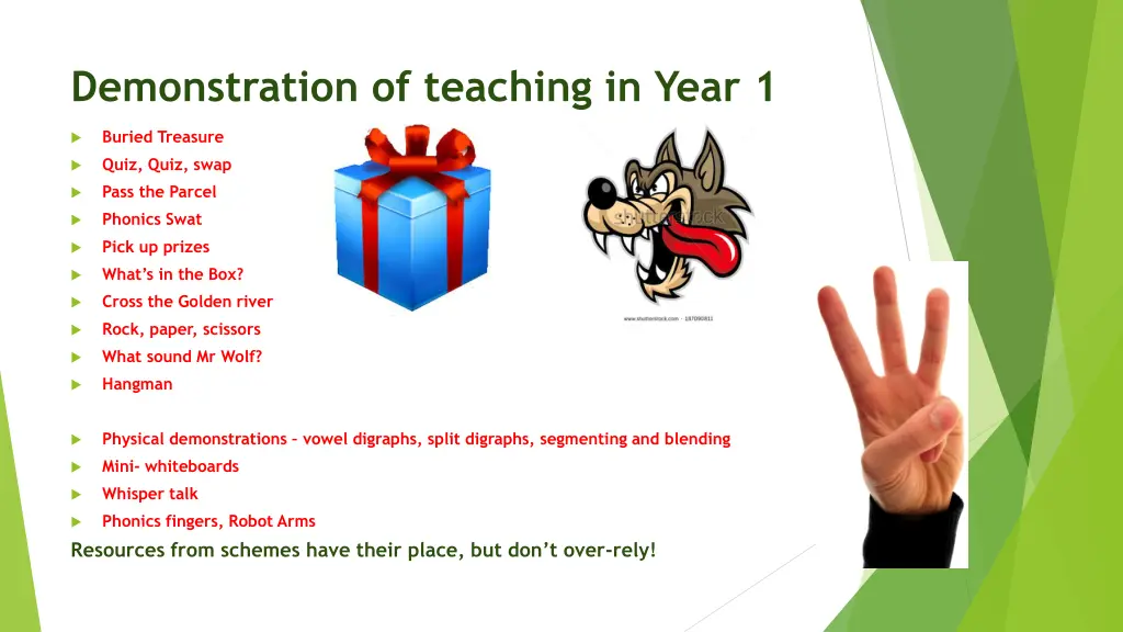 demonstration of teaching in year 1