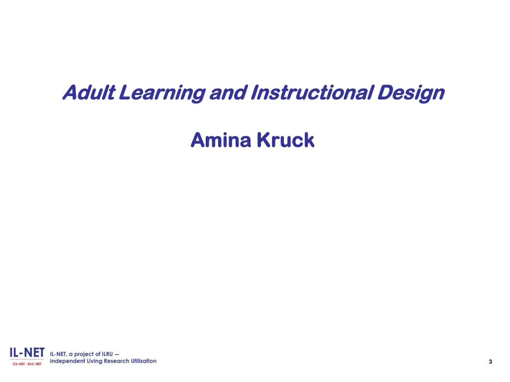 adult learning and instructional design adult