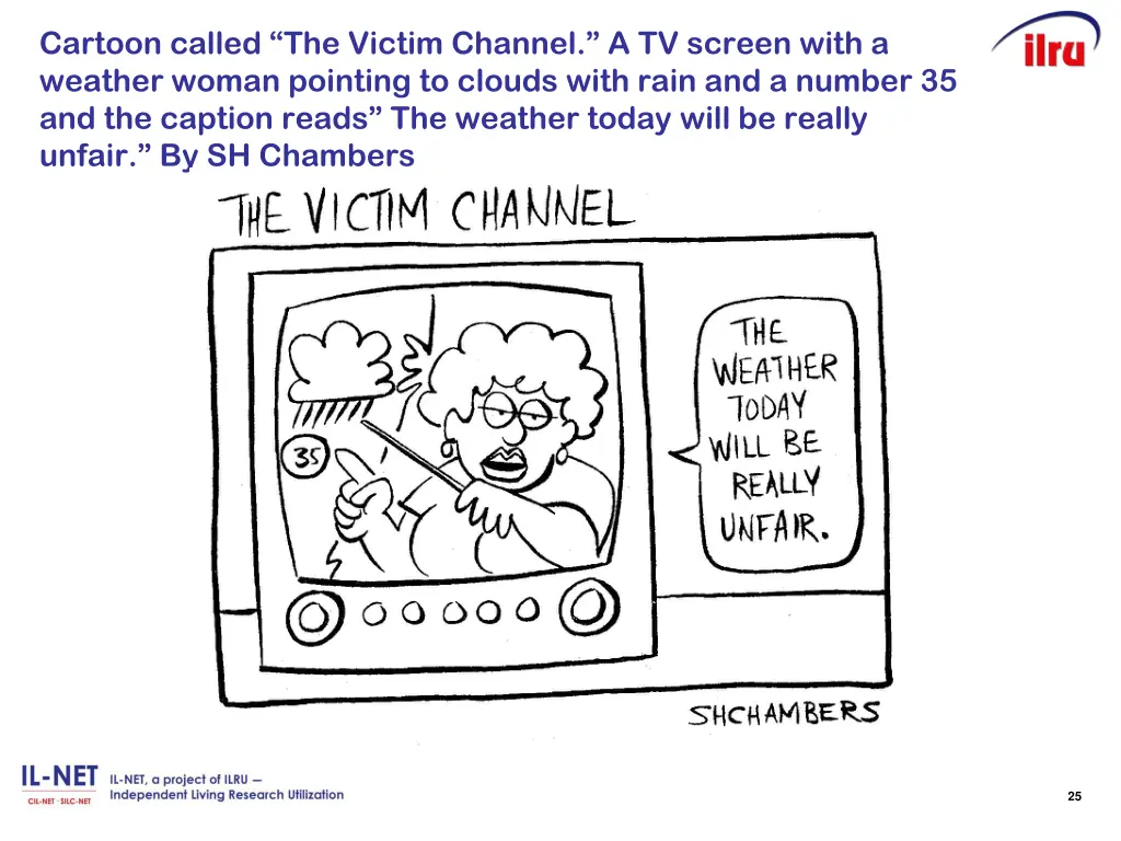 cartoon called the victim channel a tv screen