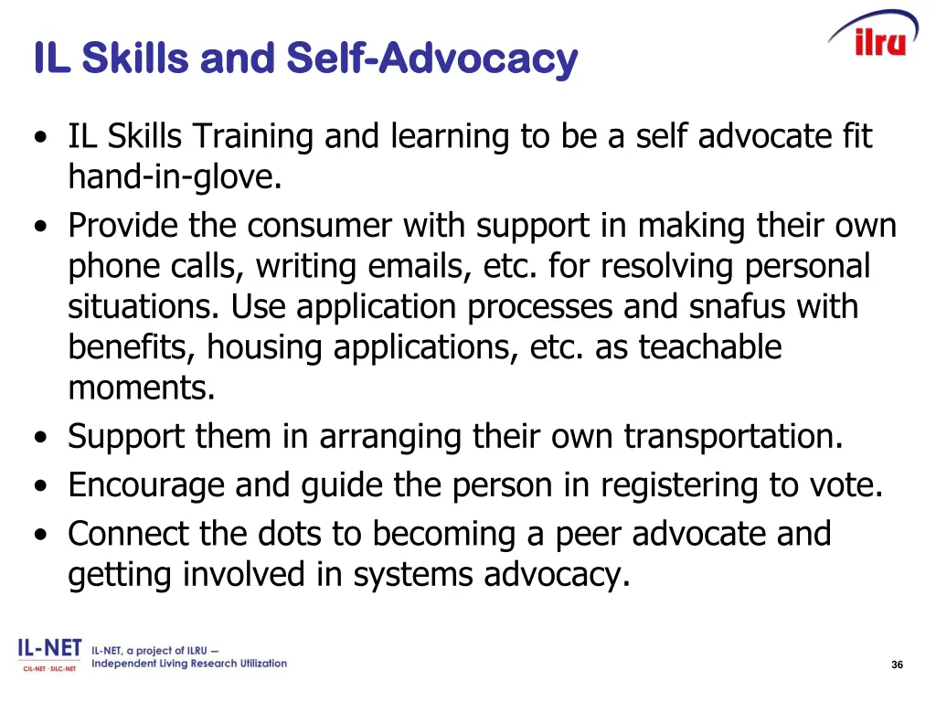 il skills and self il skills and self advocacy