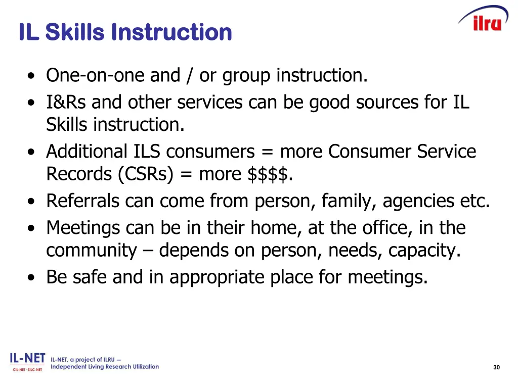il skills instruction il skills instruction