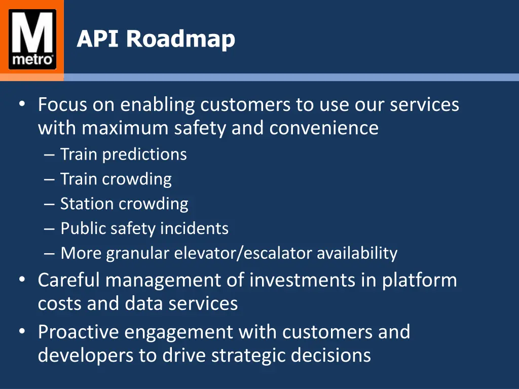 api roadmap