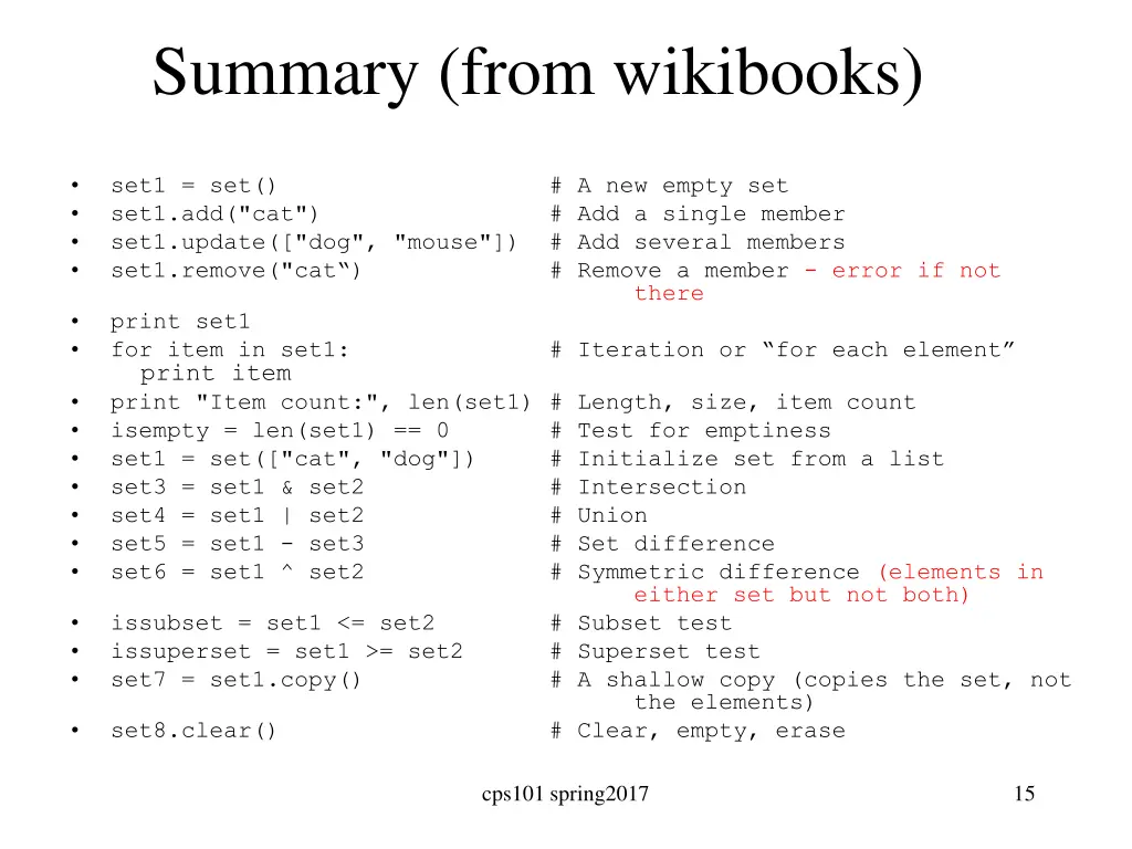 summary from wikibooks