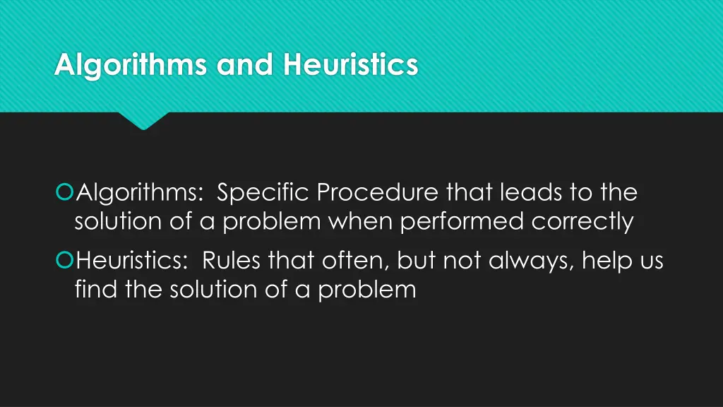 algorithms and heuristics