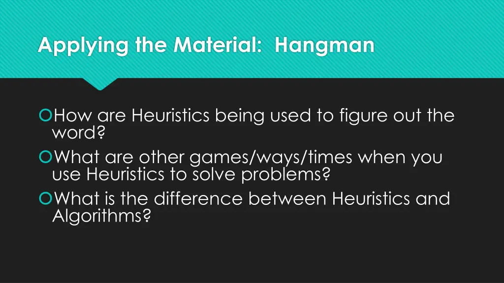 applying the material hangman