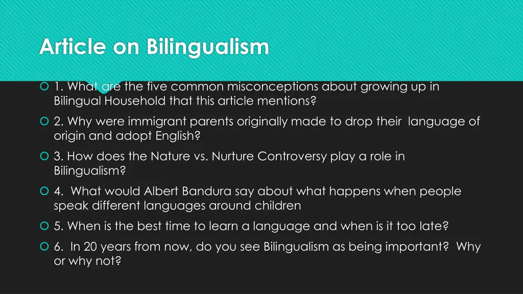 article on bilingualism