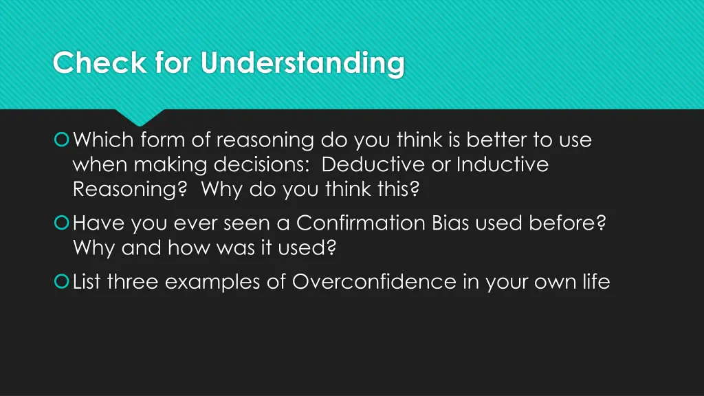 check for understanding 1