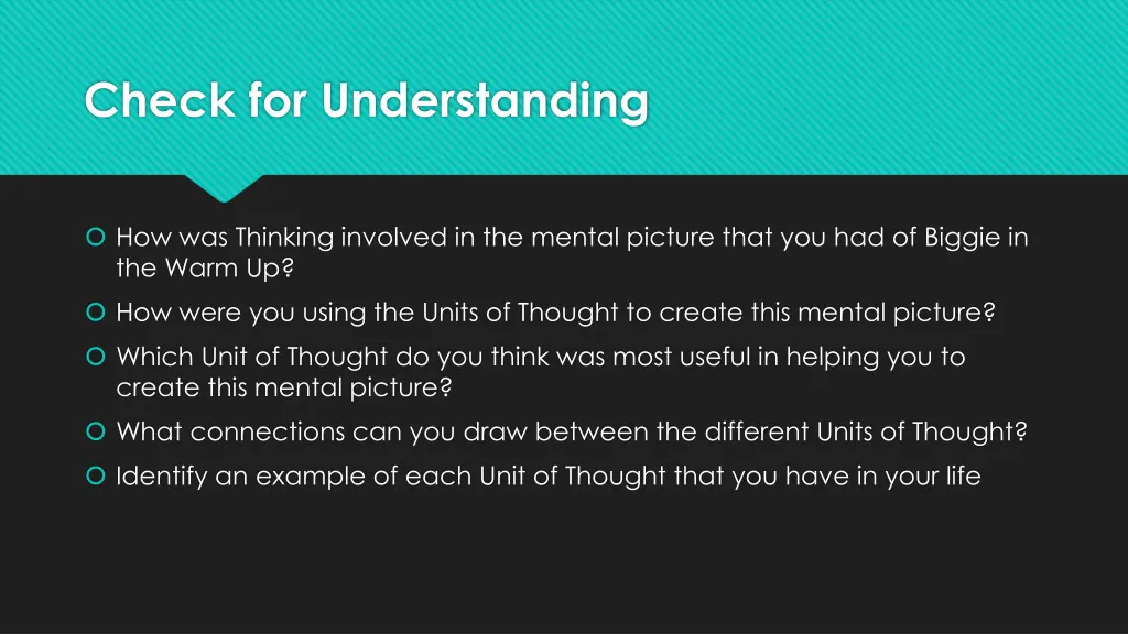 check for understanding 2
