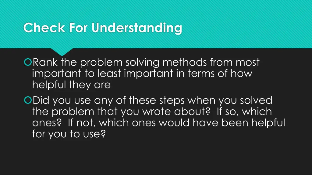 check for understanding 3