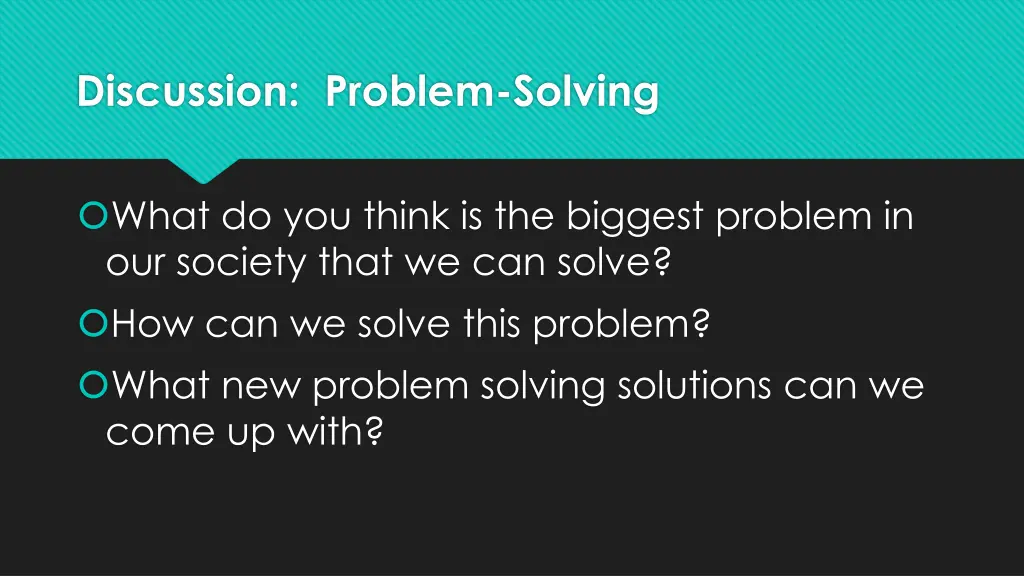 discussion problem solving