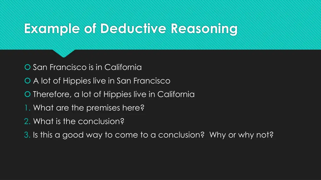 example of deductive reasoning