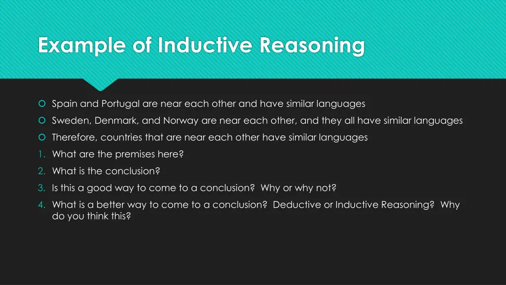 example of inductive reasoning