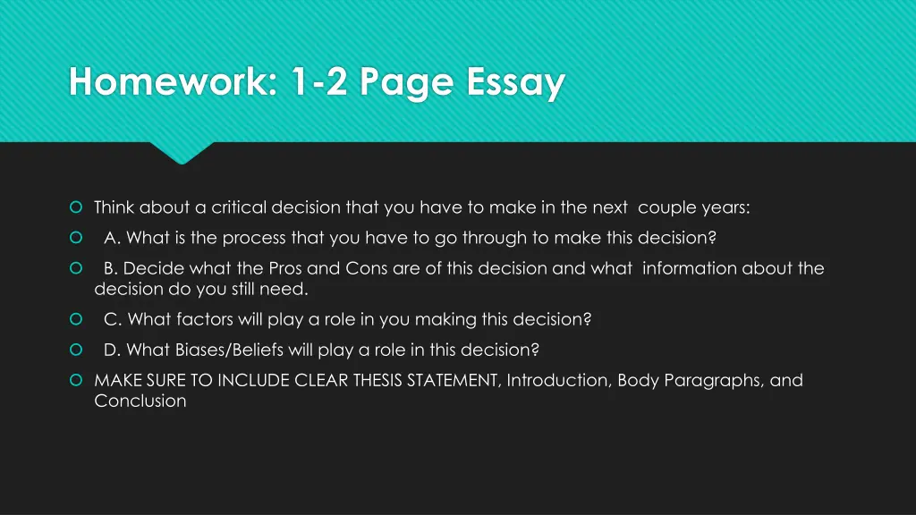homework 1 2 page essay