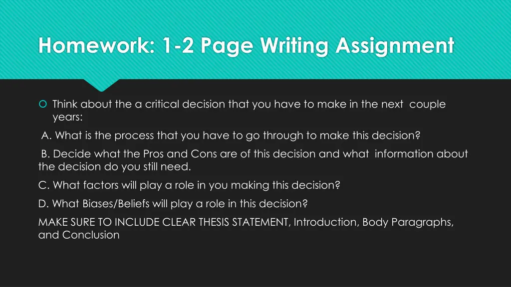 homework 1 2 page writing assignment