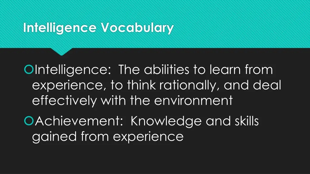 intelligence vocabulary