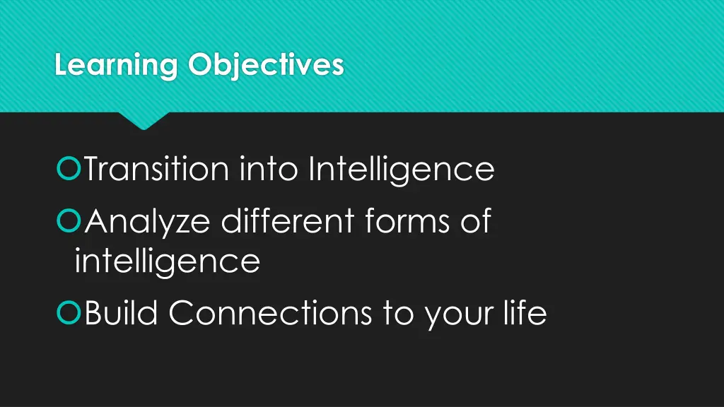 learning objectives 3