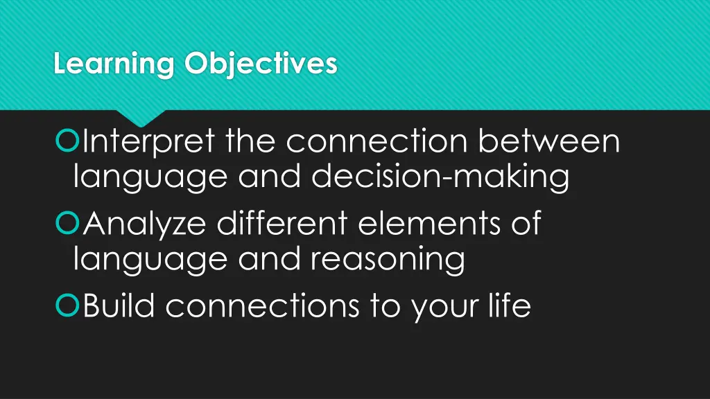 learning objectives