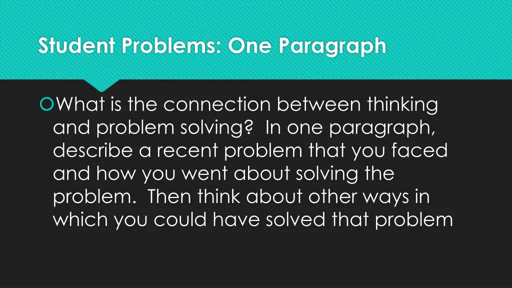 student problems one paragraph