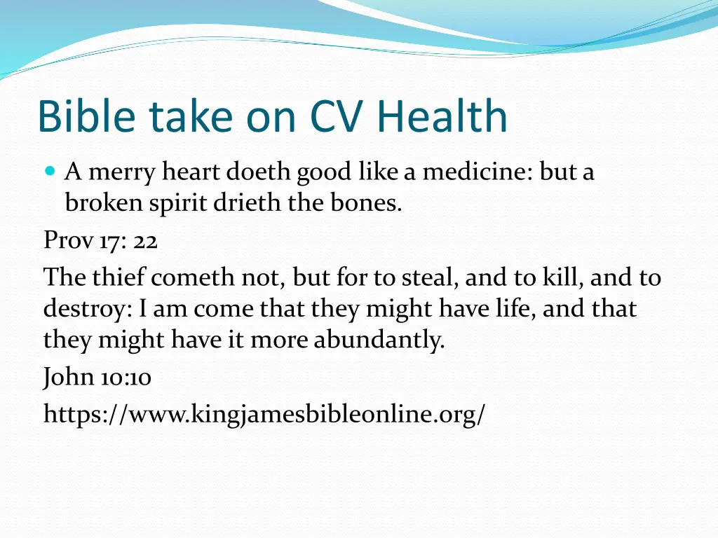 bible take on cv health 1