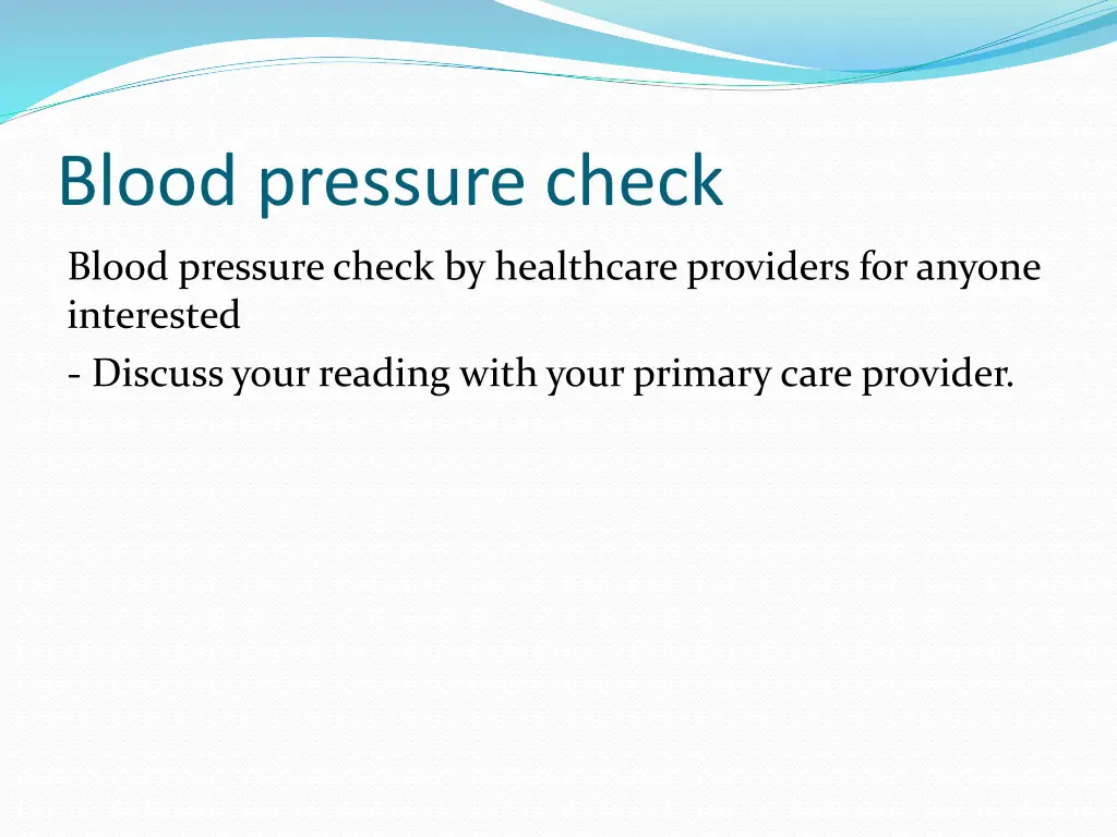 blood pressure check