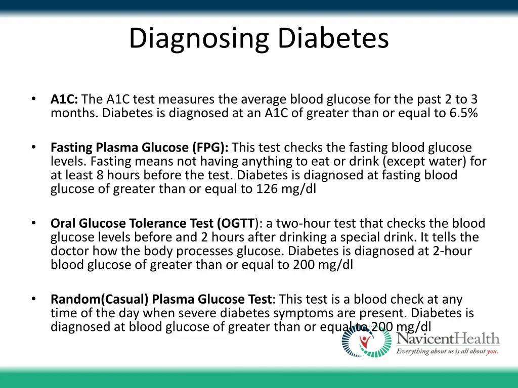 diagnosing diabetes