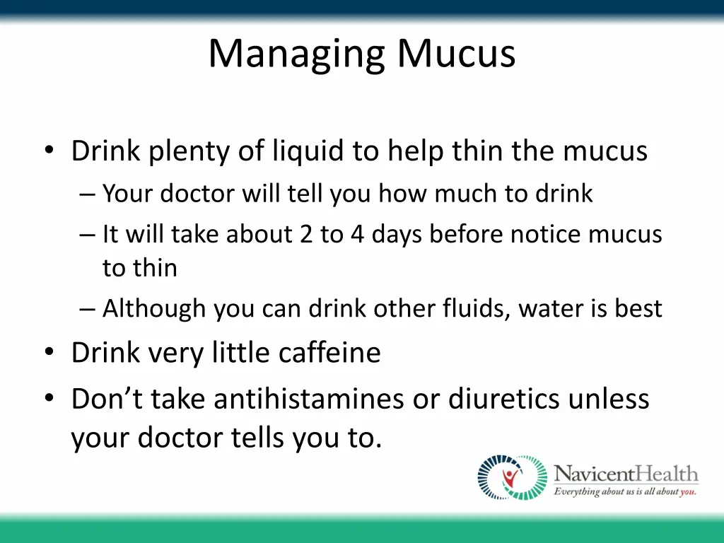 managing mucus