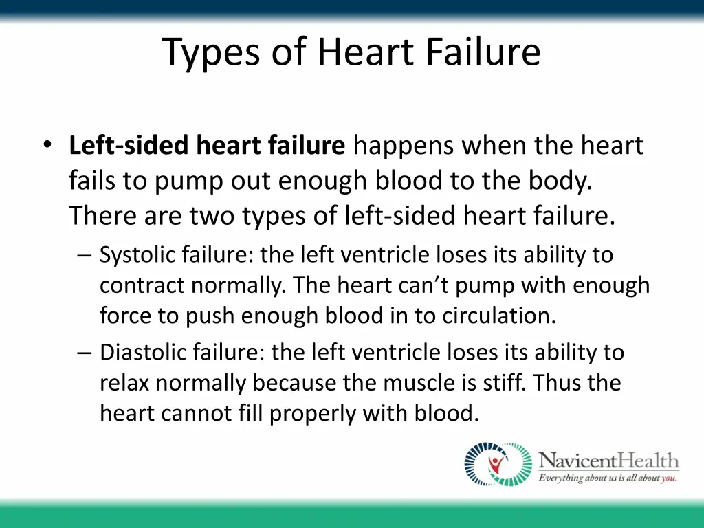 types of heart failure