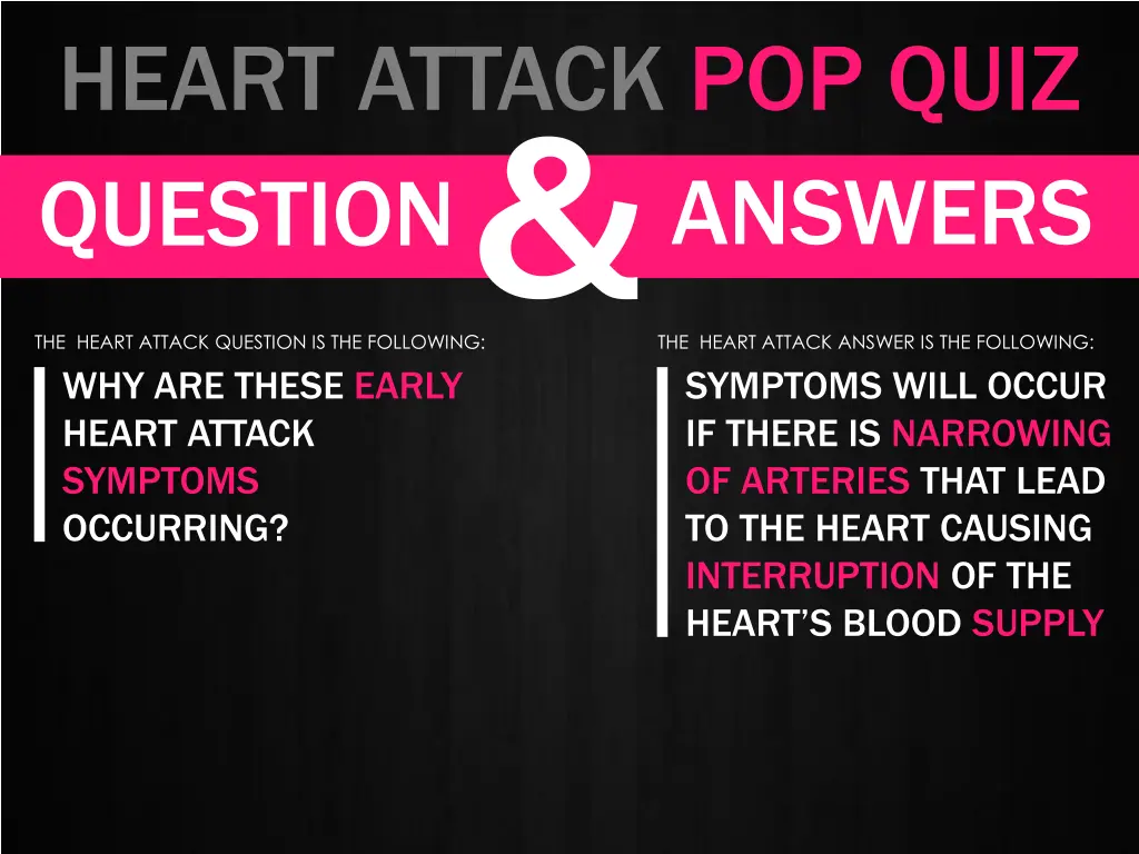 heart attack pop quiz question 1