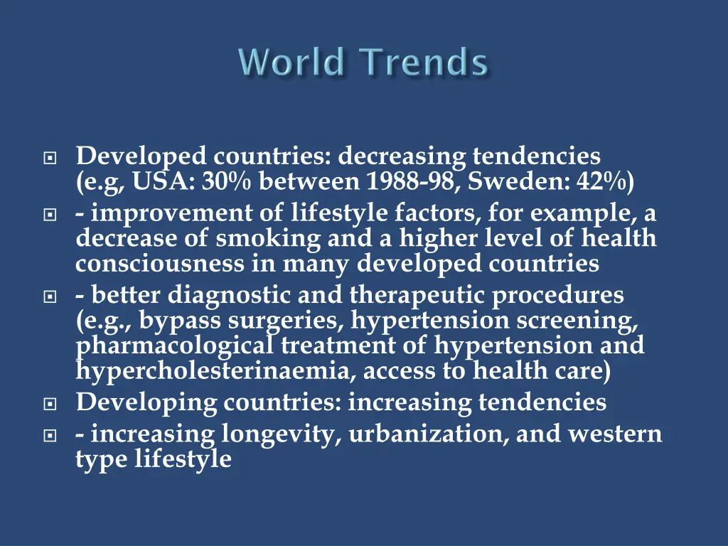 developed countries decreasing tendencies