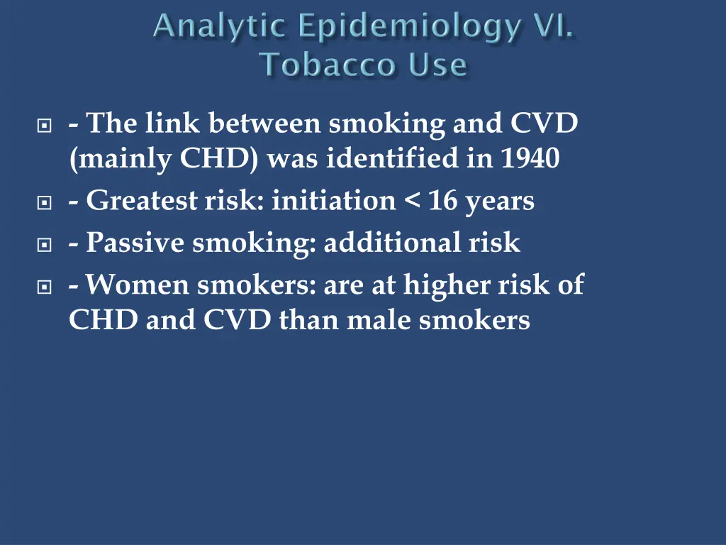 the link between smoking and cvd mainly