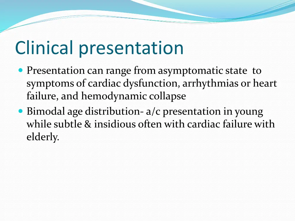 clinical presentation