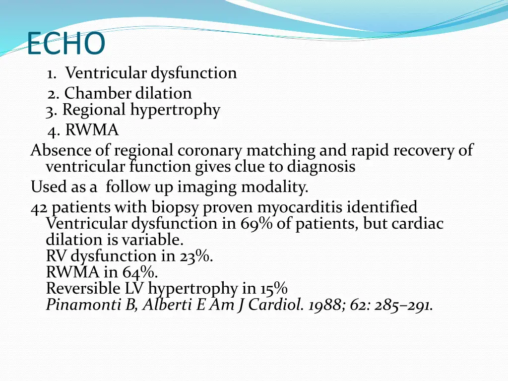 echo 1 ventricular dysfunction 2 chamber dilation