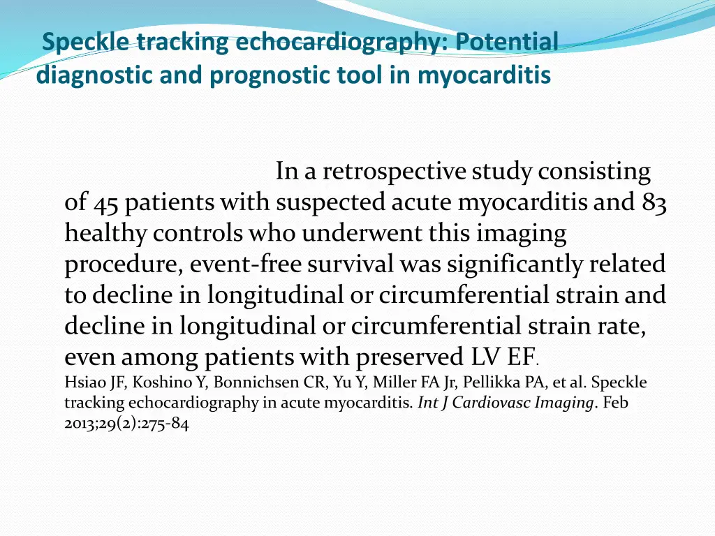 speckle tracking echocardiography potential